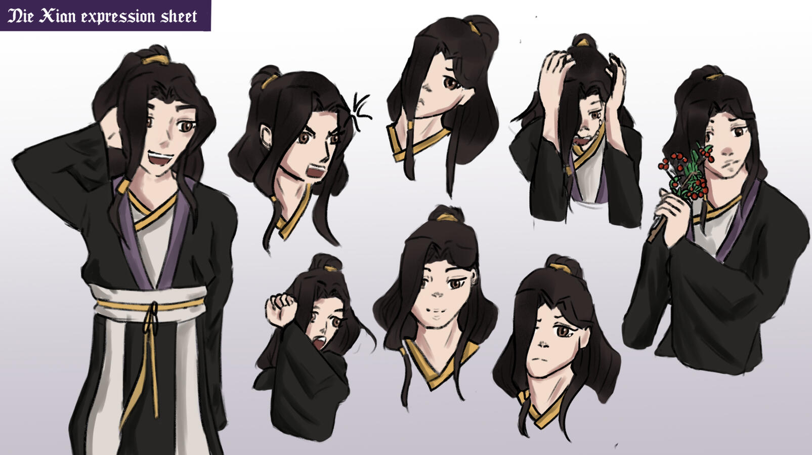 Nie Xian Expression Sheet